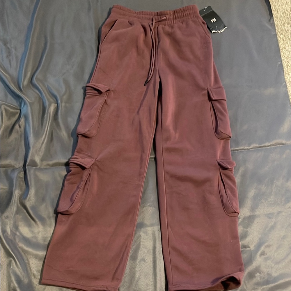 F21 Burgundy Cargo Pants